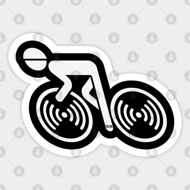 Racing Cyclist (Racer, Road Bike, Bicycle / L<–R / White) Sticker by MrFaulbaum